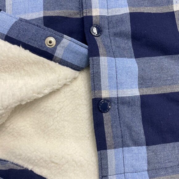 Janie & Jack Boys Blue Plaid Sherpa Lined Flannel Shirt Jacket Size 3 to 4 - New - Picture 5 of 9